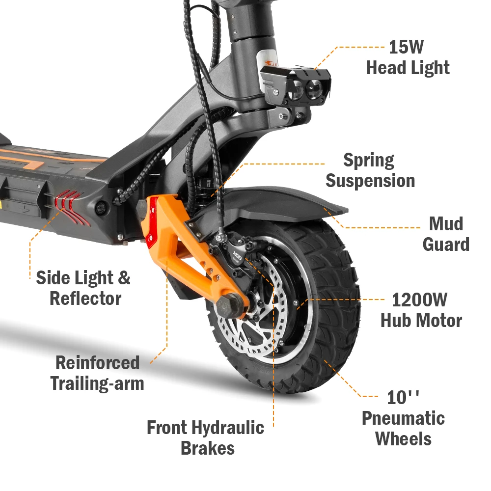 Trottinette électrique Adulte KuKirin G3 Pro - Autonomie 80km, Freins Hydrauliques, Double Suspension Tout Terrain, Pliable Jusqu'à 120kg