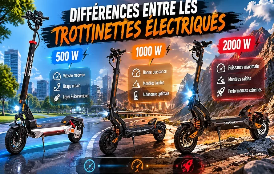 Différences entre les trottinettes électriques