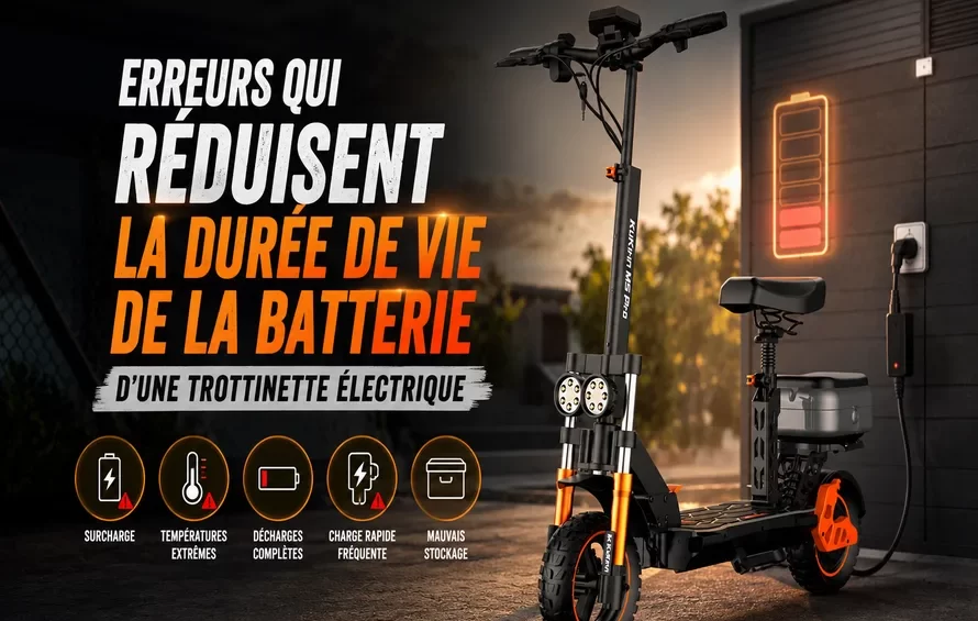 Erreurs qui réduisent la durée de vie de la batterie d'une trottinette