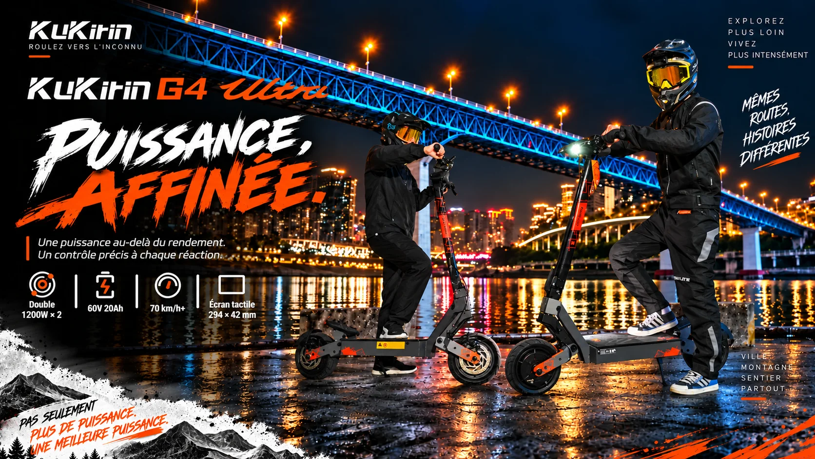 KuKirin G4 Ultra pas cher avec double moteur 1200W × 2 sur la boutique officielle KuKirin France